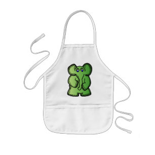 Tablier Enfant Éléphant vert
