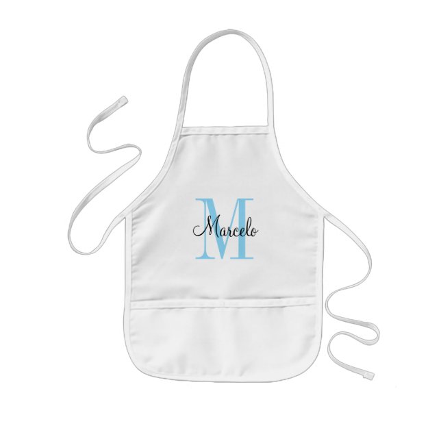 Tablier Enfant Enfants et adultes - Nom et monogramme (Devant)