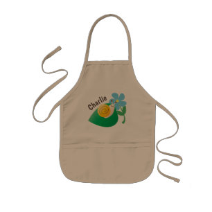 Tablier Enfant Escargot mignon et jardinage personnalisé par
