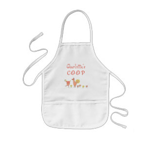 Tablier Enfant Famille de poulets Enfants personnalisés Coop Apro