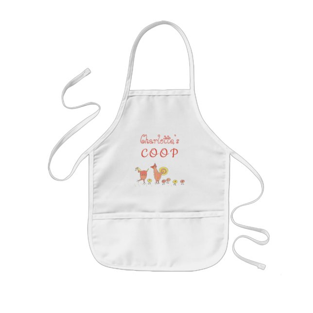 Tablier Enfant Famille de poulets Enfants personnalisés Coop Apro (Devant)
