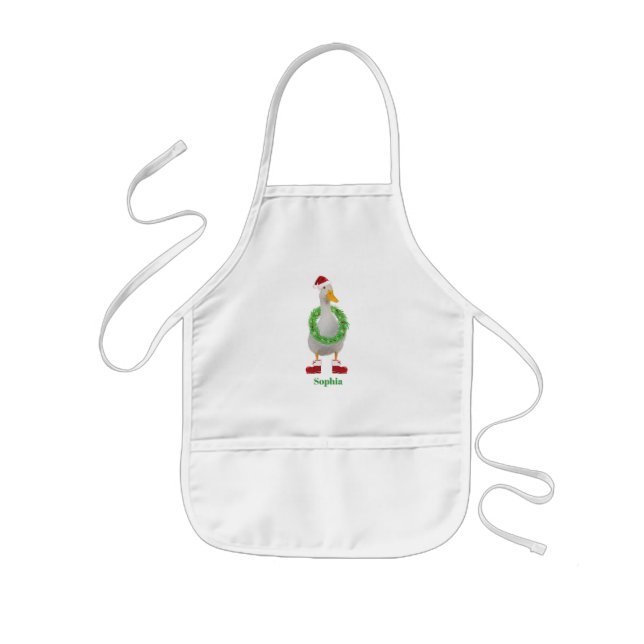Tablier Enfant Festive Père Noël Duck Personnalisé (Devant)