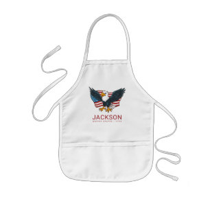 Tablier Enfant Fête USA Drapeau Américain Aigle Fête du 4 juillet