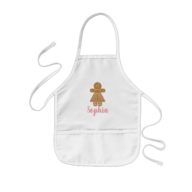 Tablier Enfant Fille de pain d'épices personnalisée (Devant)
