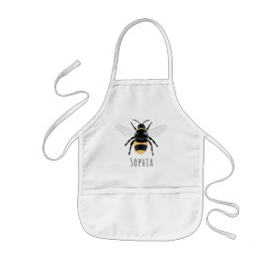 Tablier Enfant Filles mignonne Bumblebee abeille avec nom 