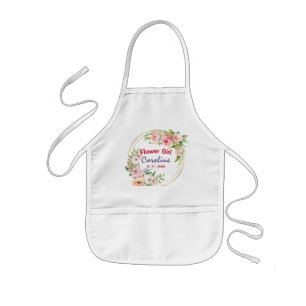 Tablier Enfant Fleur Fille Floral Roses Rose