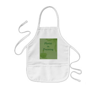 Tablier Enfant "Fleuriste en formation" - Panier à fleurs vertes