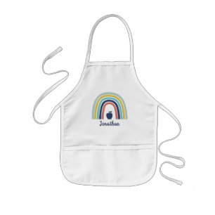 Tablier Enfant Fruit de pomme boho moderne personnalisé arc-en-ci