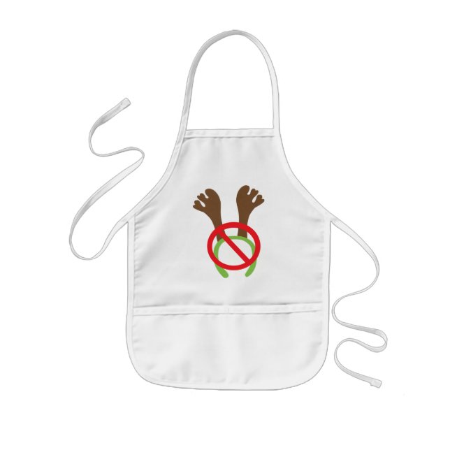 Tablier Enfant Funny Novelty Christmas Antlers Banned Sign (Devant)