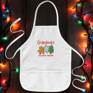 Tablier Enfant Grand-mère's Cookie Tester mignonne aide de Noël