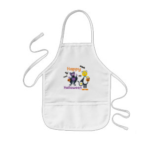 Tablier Enfant Grand oiseau et nombre Joyeux Halloween