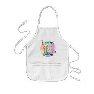 Tablier Enfant Happy 12th Birthday (roze)