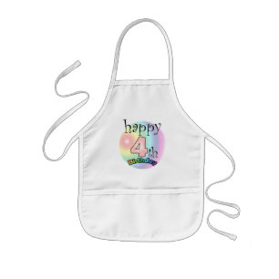 Tablier Enfant Happy 4th Birthday (rose)