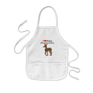 Tablier Enfant I Love Baking Christmas Cookies Reindeer Apron