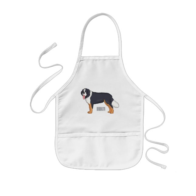 Tablier Enfant Illustration bernoise d'un chien de montagne (Devant)