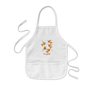 Tablier Enfant Illustration de caricature de poisson rouge orange