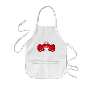 Tablier Enfant Illustration de crabe rouge mignon en dessin animé