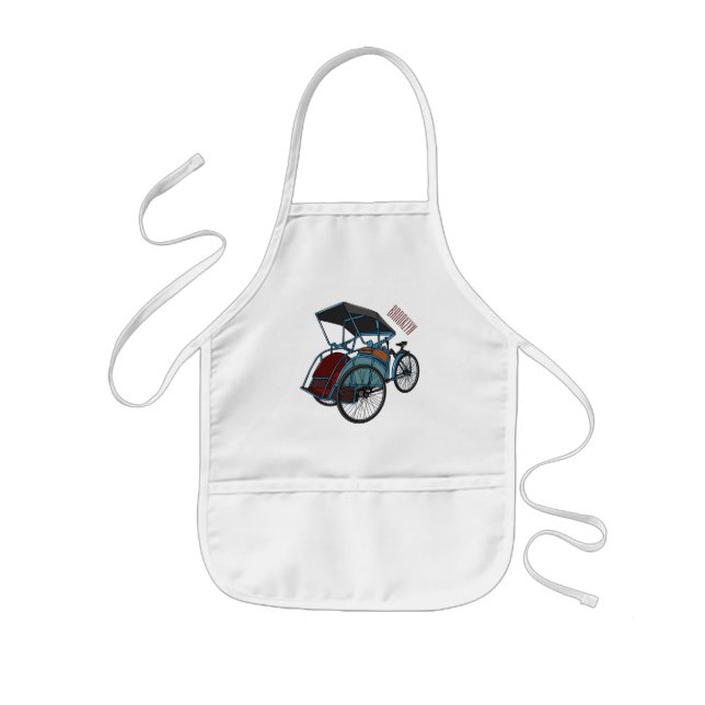 Tablier Enfant Illustration de cyclo-pousse (Devant)