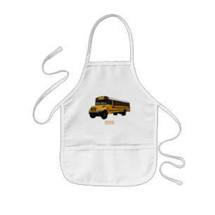 Tablier Enfant Illustration de dessin animé d'autobus scolaire