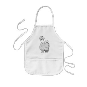 Tablier Enfant Illustration de dessin animé de poule Soie 