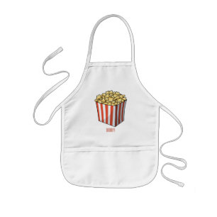 Tablier Enfant Illustration de dessin animé Popcorn
