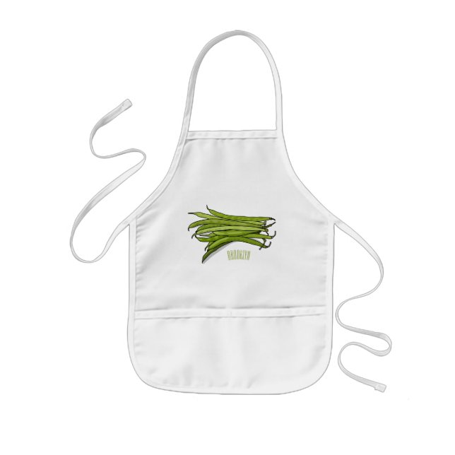 Tablier Enfant Illustration de haricots verts (Devant)