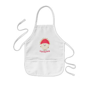 Tablier Enfant Illustration de joli rambutan rose joyeux