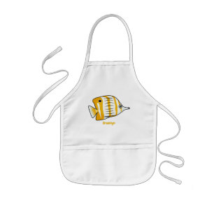 Tablier Enfant Illustration de la caricature du poisson papillon 