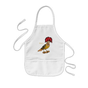 Tablier Enfant Illustration de la caricature royale d'oiseau