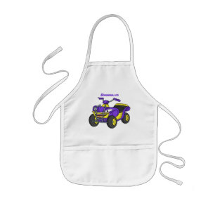 Tablier Enfant Illustration de moto Purple Quad