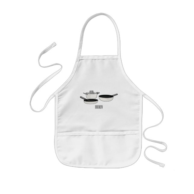 Tablier Enfant Illustration des jeux de cuisine (Devant)