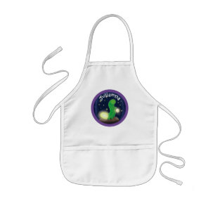 Tablier Enfant Illustration du joli ver vert joyeux