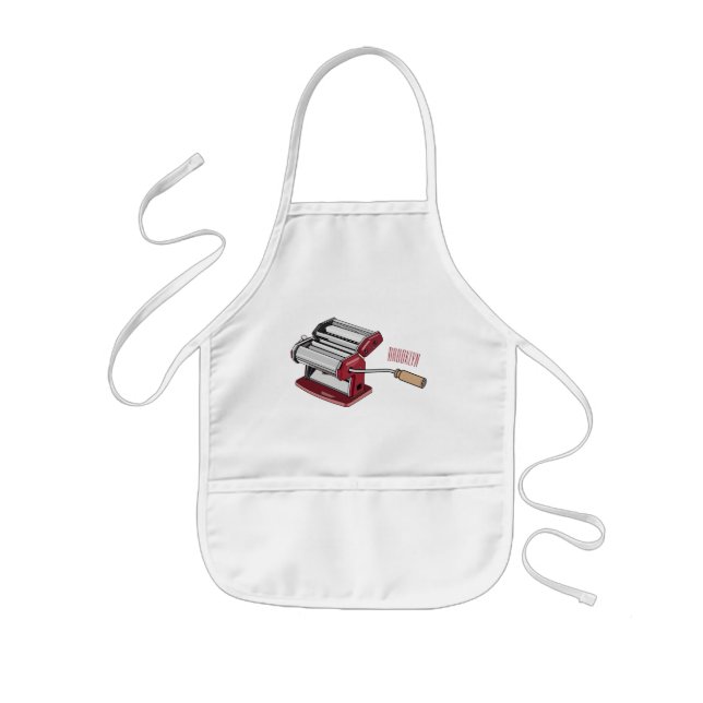 Tablier Enfant Illustration d'un fabricant de pâtes alimentaires (Devant)