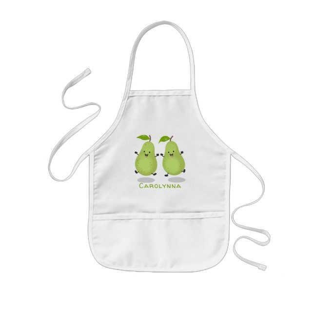 Tablier Enfant Illustration d'une paire de poires mignonne (Devant)