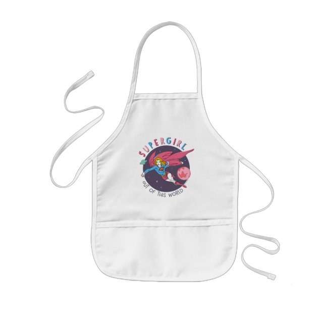 Tablier Enfant Illustration Supergirl volant vers le haut (Devant)