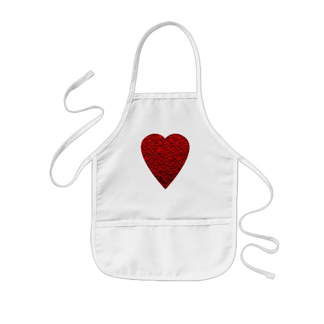 Tablier Enfant Image rouge lumineuse de coeur (Devant)