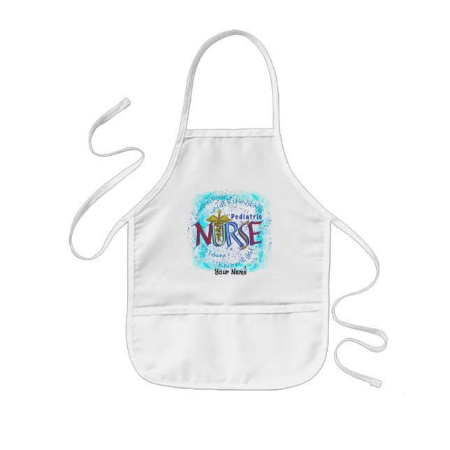 Tablier Enfant Infirmière pédiatrique Motto nom personnalisé tabl (Devant)