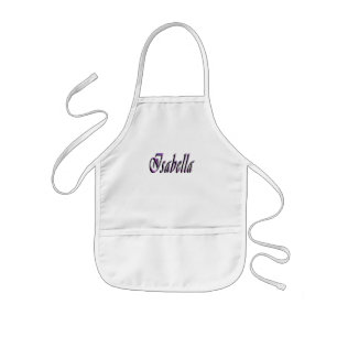 Tablier Enfant Isabella Nom En Violet Et Rose,