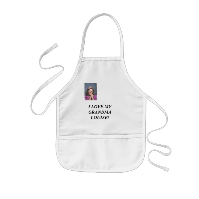Tablier Enfant J'AIME MA GRAND-MAMAN LOUISE… - Customisé (Devant)