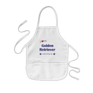 Tablier Enfant J'aime mon golden retriever (le chien masculin)