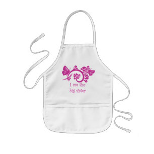 Tablier Enfant Je suis le tablier de rose de grande soeur