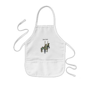 Tablier Enfant Joli Joyeux Parcours Carrousel Chevaux Enfants