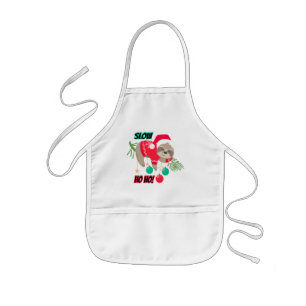 Tablier Enfant Jolie et drôle Père Noël Sloth Lent Ho Ho