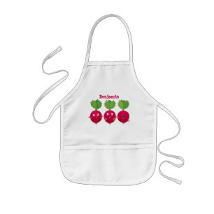 Tablier Enfant Jolis radis trio chantant dessin animé légumes
