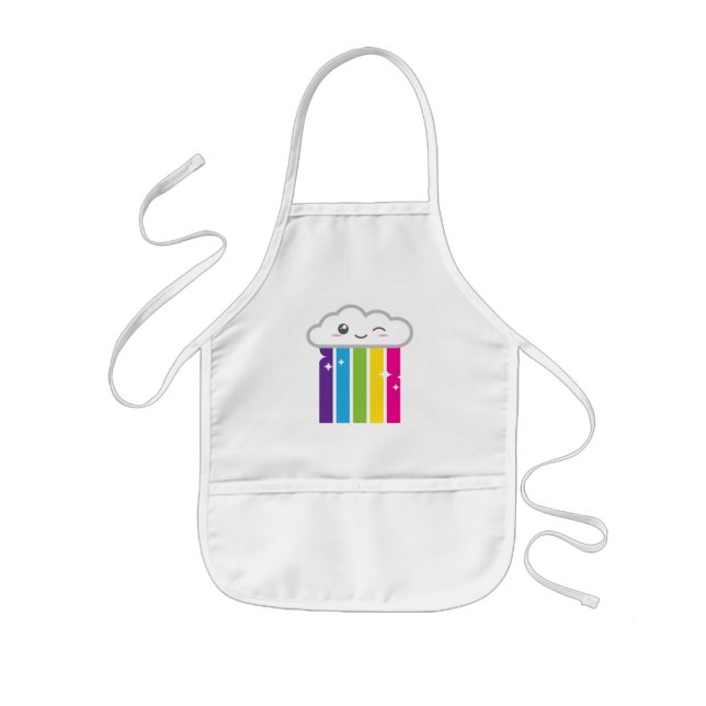 Tablier Enfant Kawaii Cloud et Rainbow Kid's Apron (Devant)