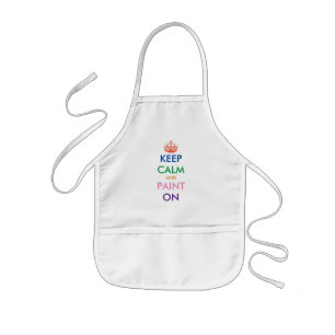 Tablier Enfant Keep Calm and paint on small kid's apron for art