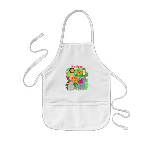 Tablier Enfant Kids Jungle Safari Cartoon Animals Personalized