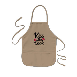 Tablier Enfant Kiss The Cook, Drôle cadeau de nouveauté, Drôle Co