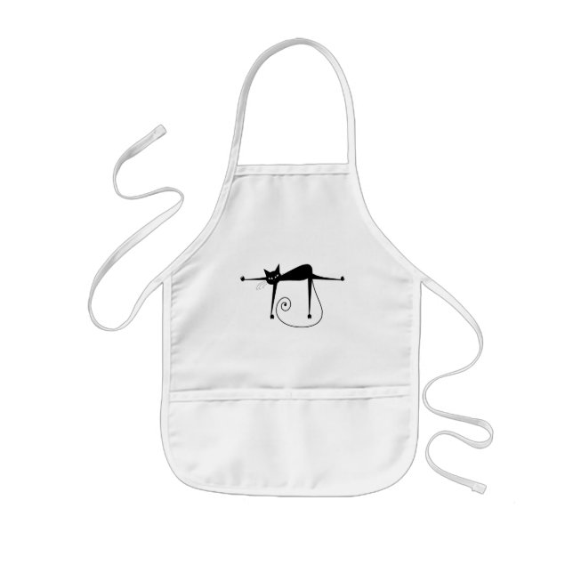Tablier Enfant Kitty fantaisie noir 8 (Devant)