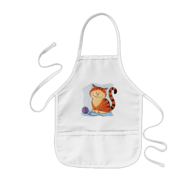 Tablier Enfant Le chat tigré orange mignon badine le tablier (Devant)